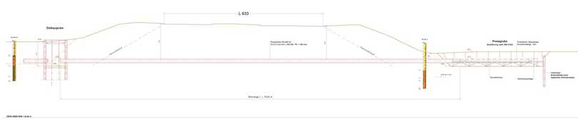 Drauf- und Längsschnitt der Pressbohrung unter der L 633 | Foto: De la Motte & Partner GmbH