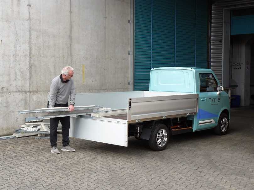 Winziger Transporter mit großer Pritsche: Die Ladefläche des TYN-e TX2-P misst rund 3,5 Quadratmeter. | Foto: Randolf Unruh