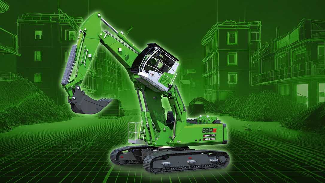 Sennebogen Abbruchbagger 830 E Demolition Vario Tool mit Erdbauausrüstung und Tieflöffel