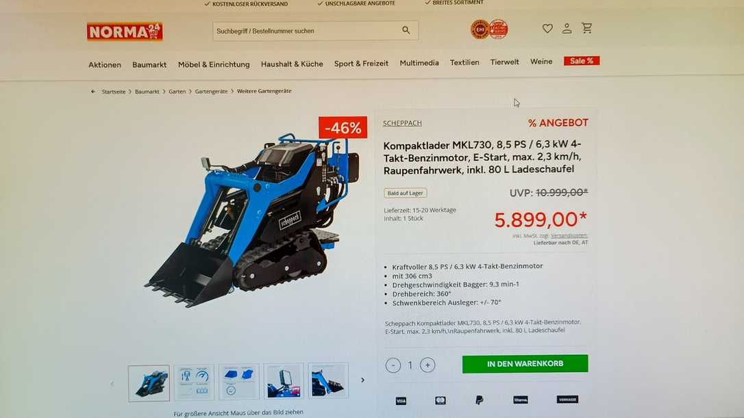 Norma Kompaktlader im Angebot: Norma verkauft Kompaktlader im Onlineshop