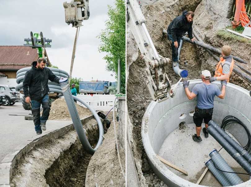 Verlegung der vorgedämmten Rohrleitungssysteme von Rehau | Foto: Simon Toplak