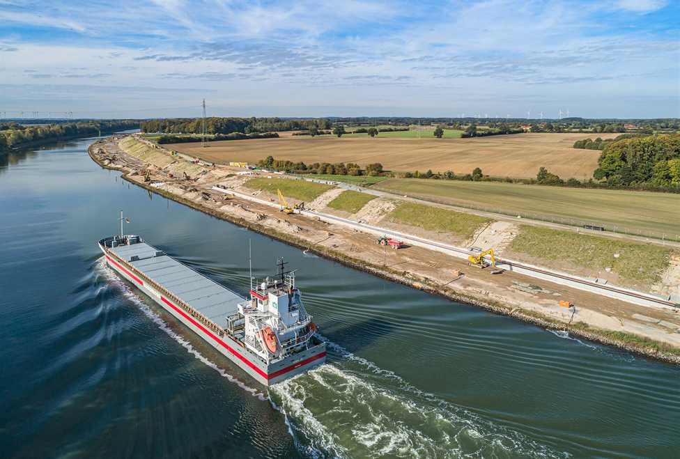 Sicherung der Böschung am Nord-Ostsee-Kanal
