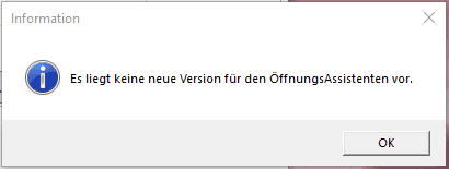 Bild 2: Keine neue Version des B_I öffnungsassistenten verfügbar