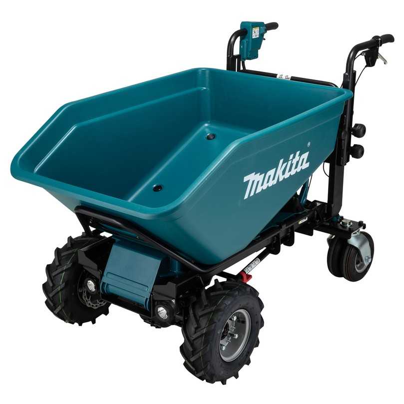 Die Akku-Schubkarre DCU602 hat eine Wanne von 100 Liter Flüssigkeits- und 200 Festmaterialvolumen. | Foto: Makita