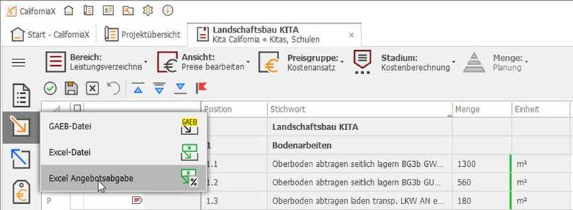 Import einer Angebotsabgabe aus Excel als „GAEB-Light“-Import | Foto: G&W Software