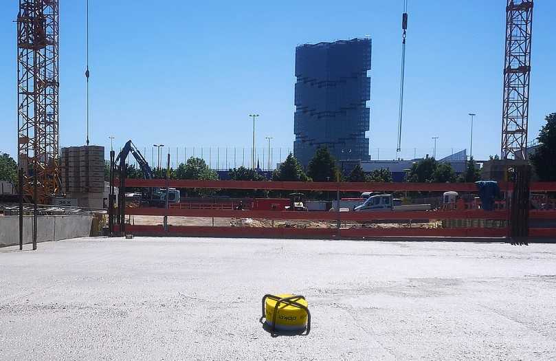 Das Aushärten des CO2-reduzierten Betons wird mit digitalen Sensoren des Betonmonitoring-Systems Concremote überwacht. | Foto: Doka Das Aushärten des CO2-reduzierten Betons wird mit digitalen Sensoren des Betonmonitoring-Systems Concremote überwacht. | Foto: Doka