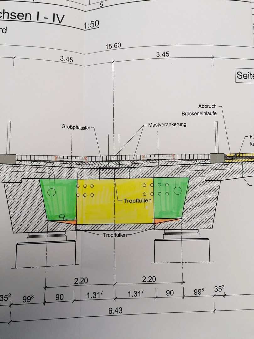 Abrechnungsskizze der Betonsanierung im Hohlkasten zur Übernahme in Libero | Foto: Tobias Pfleghar