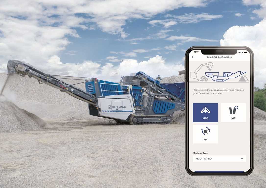 Kleemann Spective Connect App für Brechanlagen mit Konfigurator