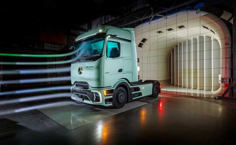 Actros L: Im Windkanal zeigt sich, wo noch Optimierungspotentiale liegen. | Foto: Daimler Truck AG