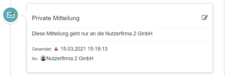 Bild 4: Versendete private Mitteilung