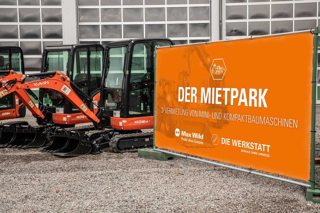 Neuer Mietpark für Baumaschinen und Anbaugeräte