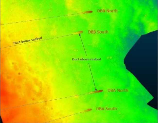 Geophysikalische Vermessung der aus dem Meeresboden rausragenden Kabelschutzrohre | Foto: LMR Drilling