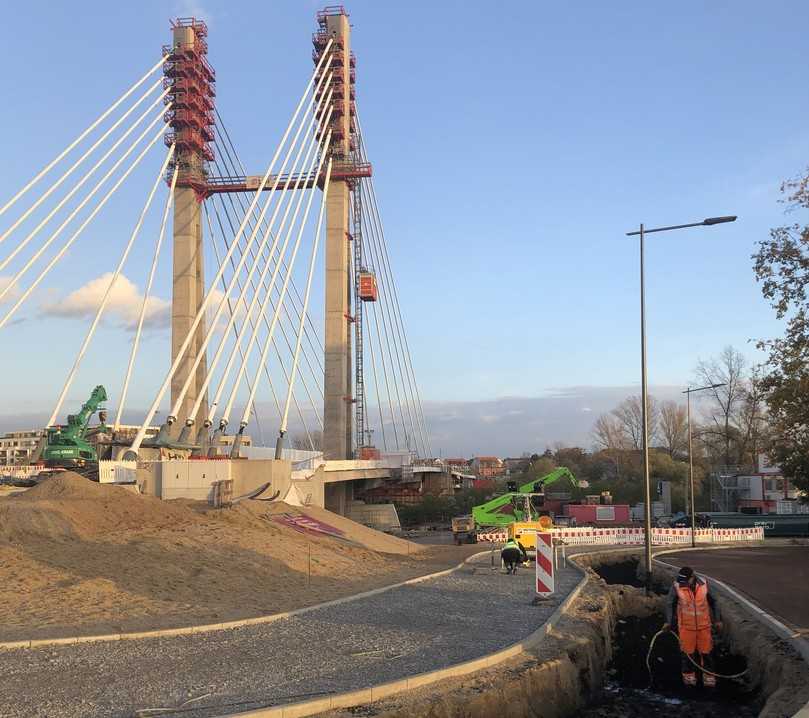 Bauvorhaben Kaiser Otto Brücke in Magdeburg: Hier wurden im November 2023 Baumgruben nach Stockholmer System angelegt. | Foto: Carbuna AG