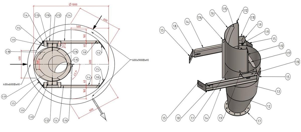 Draufsicht und 3D-Ansicht Trichter | Foto: Swietelsky-Faber GmbH