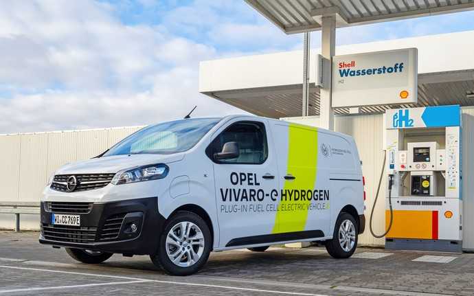 Der Opel-Vivaro-e Hydrogen verfügt über Wasserstoff-Brennstoffzellenantrieb ist in drei  Minuten vollgetankt. | Foto: Opel Automobile GmbH