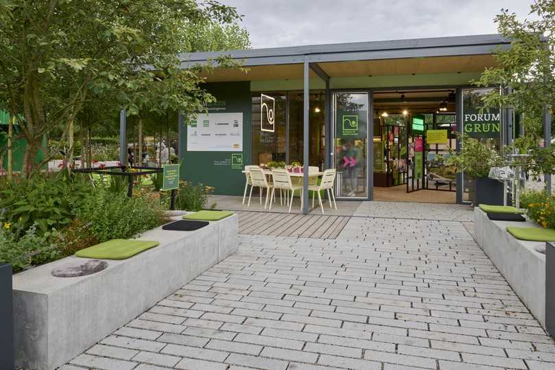 Herzstück der Beteiligung des VGL Bayern ist das „Forum.Grün – Pavillon der Landschaftsgärtner“ im Zentrum der Themengärten. | Foto: VGL Bayern Herzstück der Beteiligung des VGL Bayern ist das „Forum.Grün – Pavillon der Landschaftsgärtner“ im Zentrum der Themengärten. | Foto: VGL Bayern
