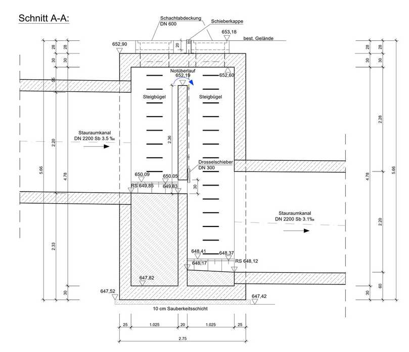 Bauwerksplan Mittelschacht | Foto: Fassnacht Ingenieure GmbH