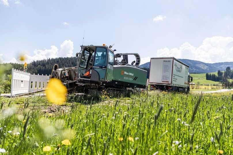 Die Bohranlage beim Einsatz auf der Baustelle. | Foto: Max Wild Die Bohranlage beim Einsatz auf der Baustelle. | Foto: Max Wild