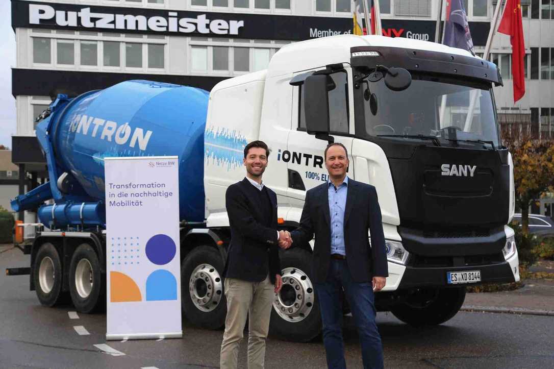 Putzmeister-Kooperation mit Netze BW für elektrische iONTRON-Fahrmischer und Betonpumpen