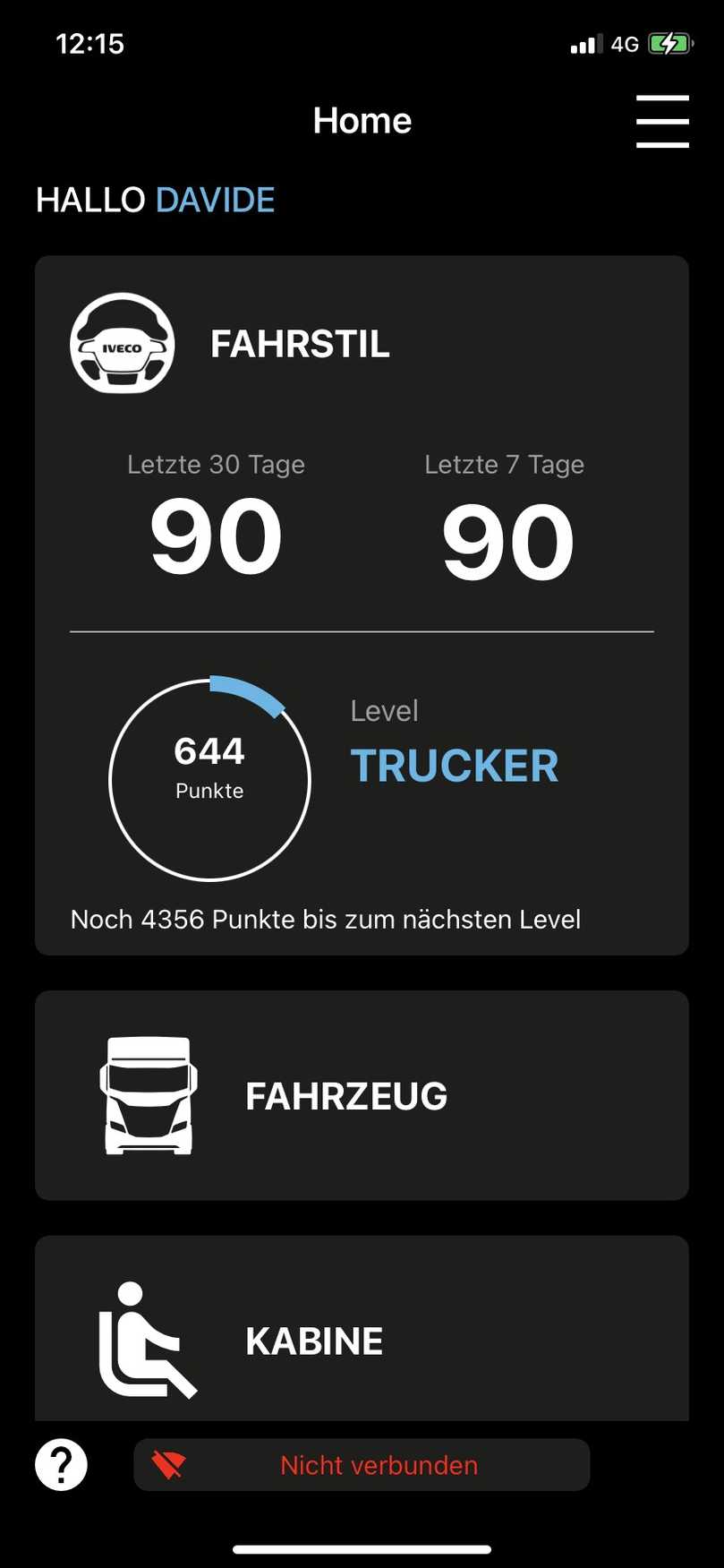 Über den aktuellen Punktestand informiert die Iveco On Easy Way App. Das Prämien-Programm berücksichtigt Parameter wie Dieselverbrauch, Fahrzeugpflege oder Verkehrssicherheitsmerkmale. | Foto: Iveco