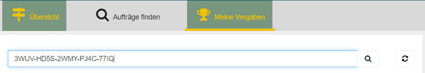 Bild 15: Suchfenster unter "Meine Vergaben"