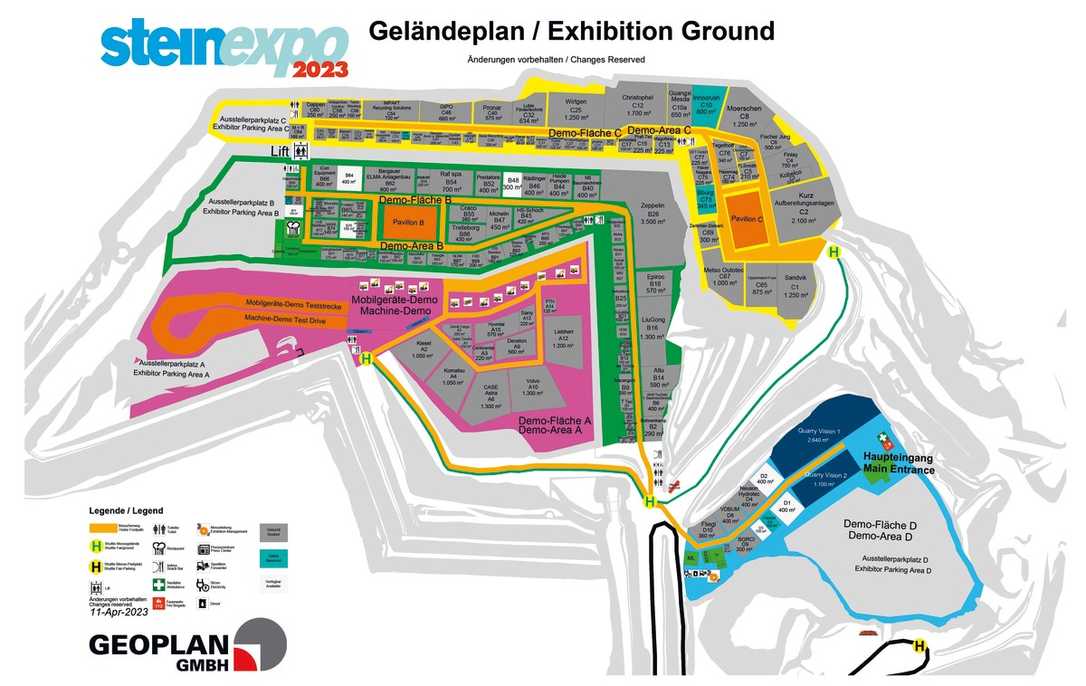 Steinexpo Demonstrationsmesse Steinbruch Nieder-Ofleiden Baumaschinen Gewinnungsindustrie