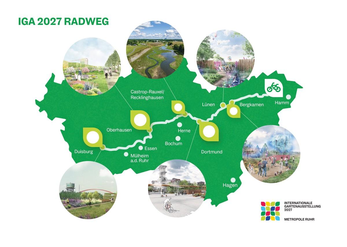 Der IGA-2027-Radweg soll die Zukunftsgärten miteinander verbinden. | Foto: IGA 2027