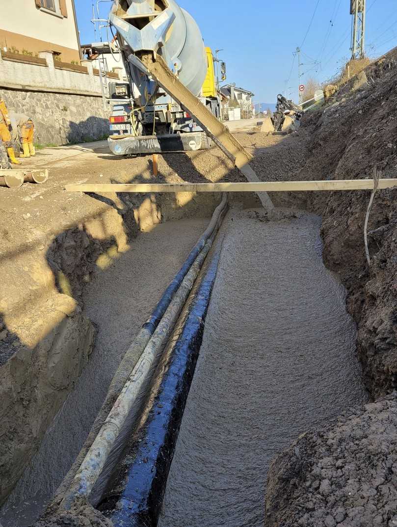 Verfüllung Gasleitung mit Flüssigboden | Foto: Flüssigboden Engineering GmbH Verfüllung Gasleitung mit Flüssigboden | Foto: Flüssigboden Engineering GmbH