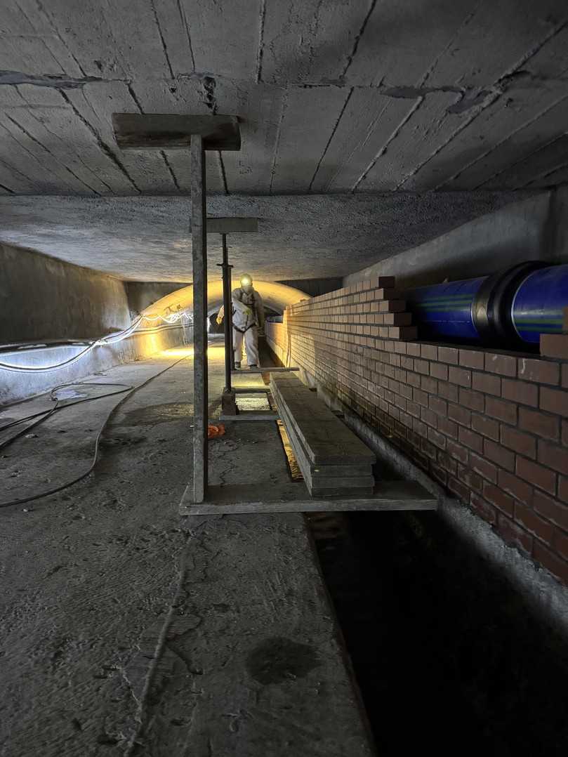 Abmauerung des Medienkanals | Foto: TeamBau