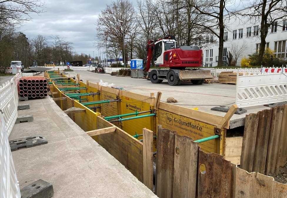 Netzausbau in München: Einstellboxen unterstützen beim Grabenverbau