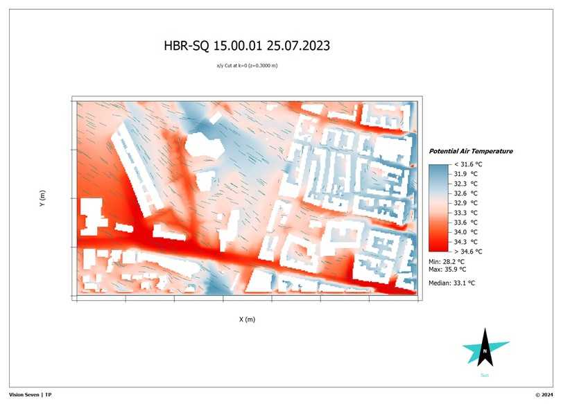 Es entstehen beispielsweise Hitzekarten, an denen das Mikroklima veranschaulicht wird. | Foto: Vision Seven