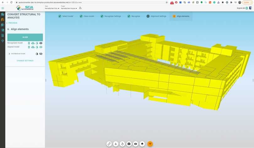 Nemetschek House - Ausgerichtetes Analysemodell in SCIA AutoConverter | Foto: SCiA