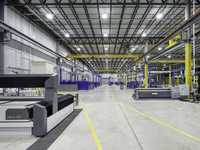 Blick in eine der neuen Produktionshallen am Standort Denver, North Carolina | Foto: Huber SE
