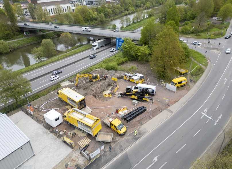 Baustelleneinrichtung mit Ditch Witch AT120, zwei Bentonit-Mischanlagen sowie Recyclinganlage MRS 350+ | Foto: Matthias Ruppert Bauunternehmen