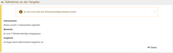 Bild 4: Übersicht, Bereich "Teilnehmer an der Vergabe"