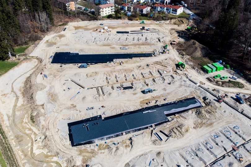 Regenwassermanagement in einer neuen Dimension: Zwei Rigolenkörper sorgen im Starnberger Baugebiet „Am Wiesengrund“ für eine gezielte Sammlung und Ableitung des anfallenden Niederschlagswassers. | Foto: Funke Kunststoffe