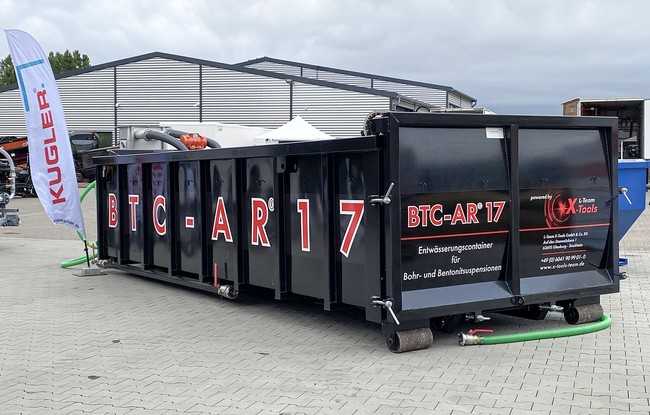 Der BTC-AR 17, eine weitere Neuvorstellung, ist ein Bohrtechnikcontainer als Komplettlösung zur Entwässerung von Bentonit-Suspensionen, Bentonitschlamm, Sand- und Kieswaschschlamm. | Foto: L-Team Baumaschinen