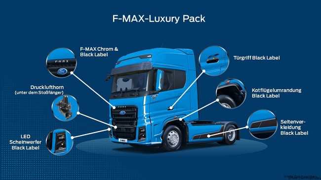 An mehreren Stellen hat Ford Trucks das Design seiner F-MAX-Sattelzugmaschine angepackt und mit schwarzen Stilelementen aufgewertet. | Foto: Ford Trucks