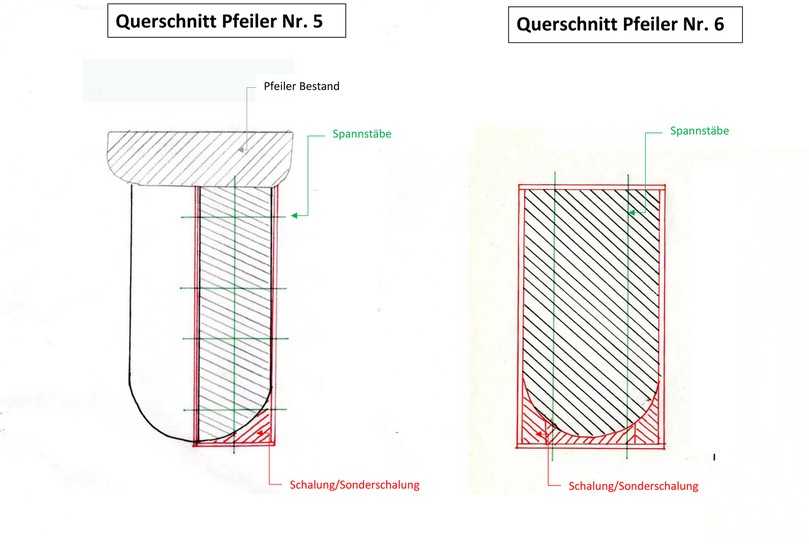 Für den Bau von Pfeiler Nr. 5 und Nr. 6 entwickelten die Verantwortlichen von Ludwig Freytag und der NOE Schaltechnik besondere Lösungen. | Foto: NOE Schaltechnik