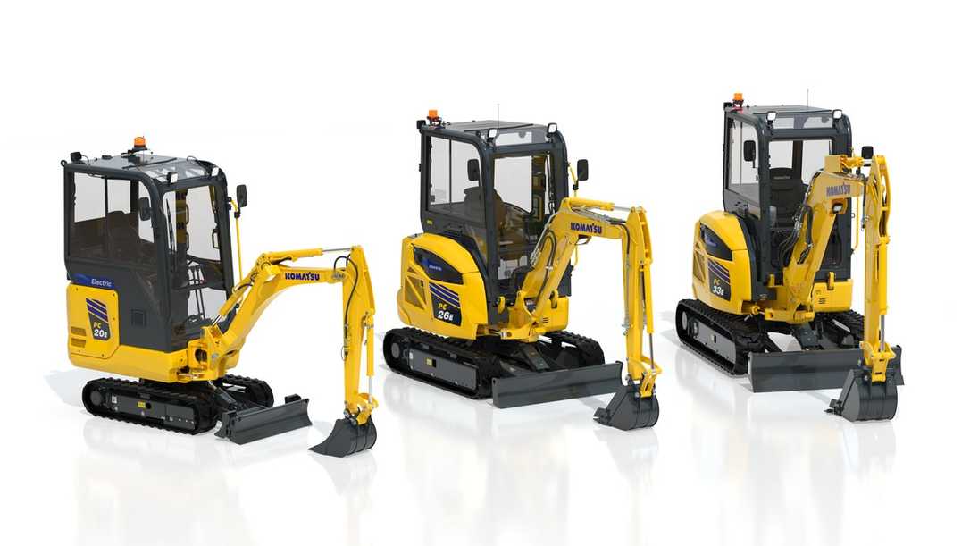 Komatsu führt neue Elektrobagger PC20E PC26E und PC33E zur bauma 2025 ein