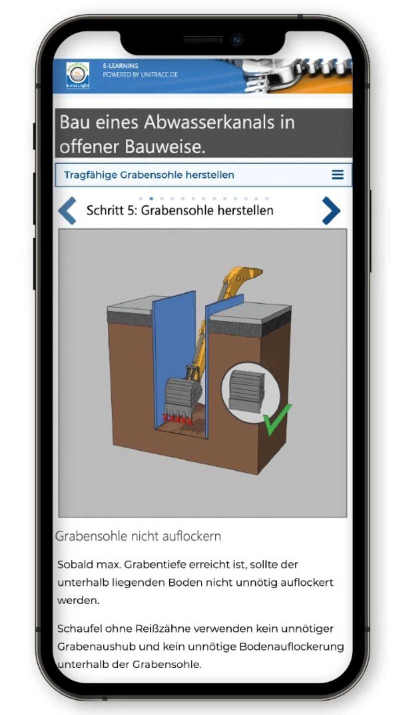 Die neue Kanalbau-webApp ist abgestimmt auf Quereinsteiger ohne Vorkenntnisse, aber auch auf Facharbeiter, Vorarbeiter und Poliere. | Foto: Güteschutz Kanalbau