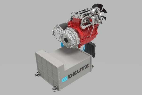 Der „E-Deutz“-Baukasten von Deutz umfasst konventionelle und elektrische Antriebskomponenten, die vielfältig kombiniert werden können. Die Wasserstoff-Verbrennungsmotoren ergänzen die Elektrifizierungs-Strategie von Deutz.