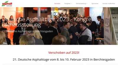 Deutsche Asphalttage verschoben auf 2023