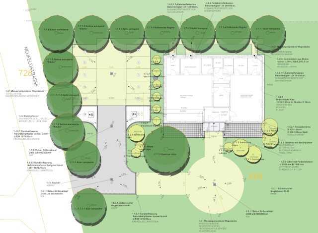 Planung der Außenanlagen eines Jugendzentrums in Hebertshausen vom mobil arbeitenden Landschaftsarchitekten-Team in Kooperation mit dem Landschaftsarchitekten Roland Krämer.