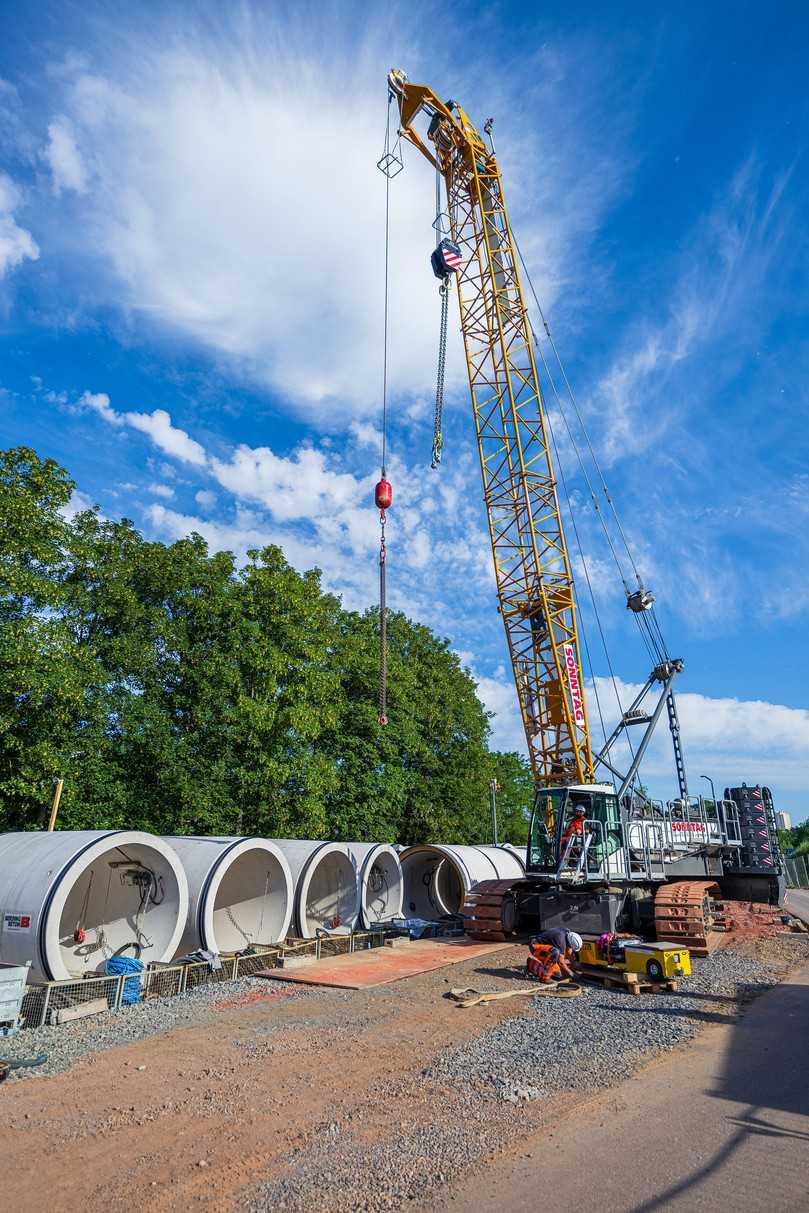 An die Betonrohre waren erhöhte Anforderungen zu stellen. | Foto: Sonntag Bau