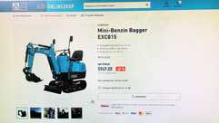 Discounter verkauft Mini-Bagger im Onlineshop
