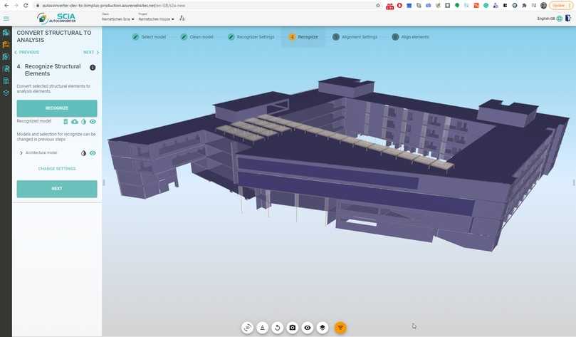 Nemetschek House - Bereinigtes Analysemodell in SCIA AutoConverter | Foto: SCiA