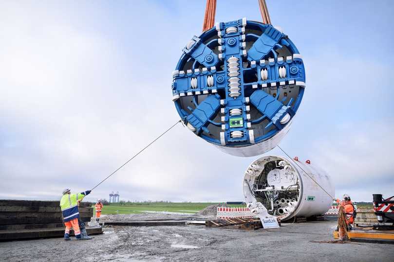 Der projektspezifisch konfigurierte Mixschild des Projekts ElbX ermöglicht die sichere Elbunterquerung für die Südlink-HGÜ-Leitung. | Foto: Herrenknecht