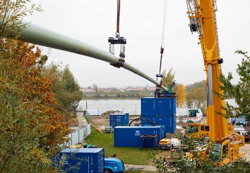 Abb. 4: Dükerstrang beim Einzug | Foto: Pfaffinger Unternehmensgruppe