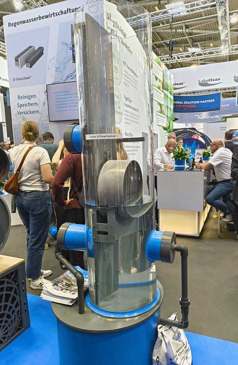 Auch die selbstreinigende Drossel SCFlowControl stellte Funke auf der IFAT aus. | Foto: B_I/Valdix